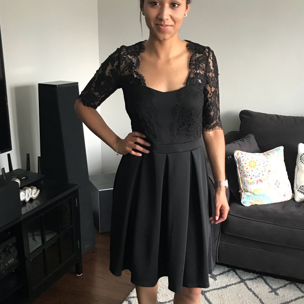Gabby Skye Black Lace Dress